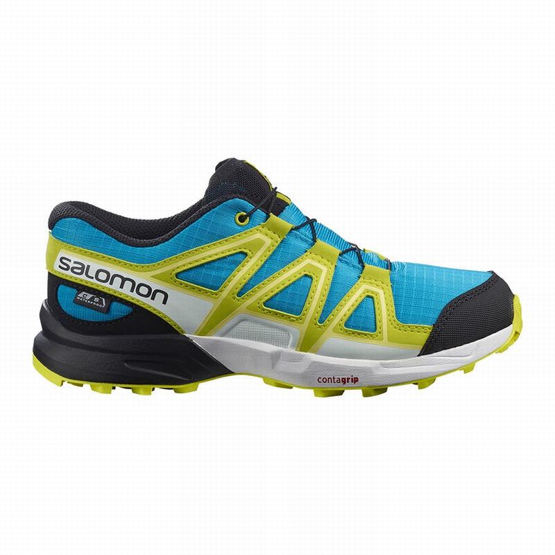 Zapatillas Trail Running Salomon Niños Azules / Verde - Salomon Argentina SPEEDCROSS CLIMASALOMON™ I